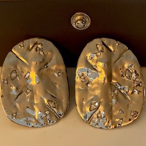Alexis Bittar Encrusted Rocky Disc ClipOn Earrings